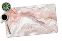Realspace⢠Modern Desk Pad, 14-3/4" x 26", 30% Recycled, Pink Multi Swirl