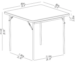 RealspaceĀ® Molded Plastic Top Folding Card Table, Black