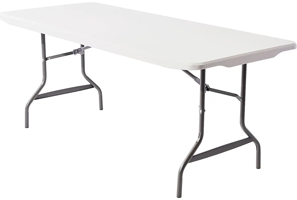 Realspace® Molded Plastic Top Folding Table, 29"H x 72"W x 30"D, Gray Granite