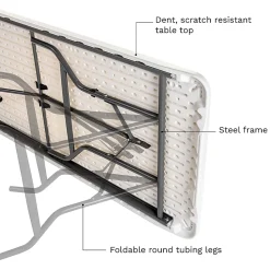 Realspace® Molded Plastic Top Folding Table, 29