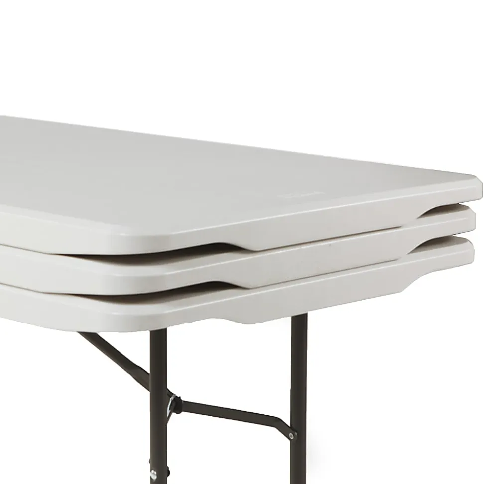 Realspace® Molded Plastic Top Folding Table, 29"H x 72"W x 30"D, Gray Granite