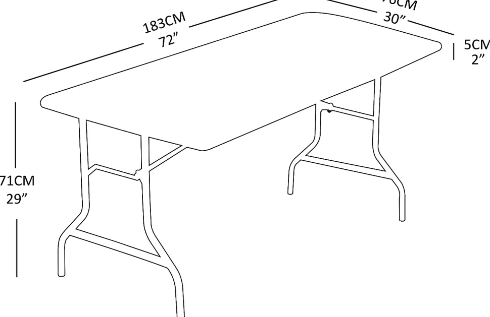 Realspace® Molded Plastic Top Folding Table, 29"H x 72"W x 30"D, Gray Granite