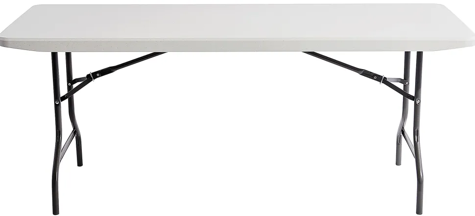 Realspace® Molded Plastic Top Folding Table, 29"H x 72"W x 30"D, Gray Granite