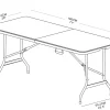 Realspace® Molded Plastic Top Folding Table with Handles, 29"H x 72"W x 29-1/4"D, Platinum/Charcoal