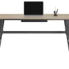 Realspace® Nashira 52"W Computer Desk With Detachable Hutch, Light Oak/Gray