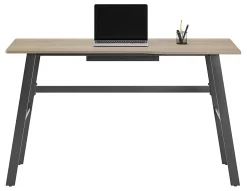 Realspace® Nashira 52"W Computer Desk With Detachable Hutch, Light Oak/Gray