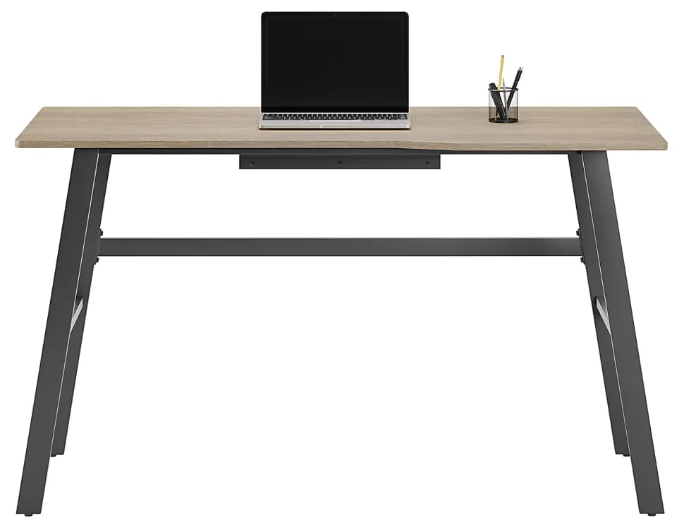 Realspace® Nashira 52"W Computer Desk With Detachable Hutch, Light Oak/Gray