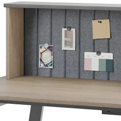 Realspace® Nashira 52"W Computer Desk With Detachable Hutch, Light Oak/Gray