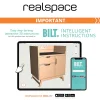 Realspace® Nashira 27"W Printer Stand With Charging Station, Light Oak/Gray