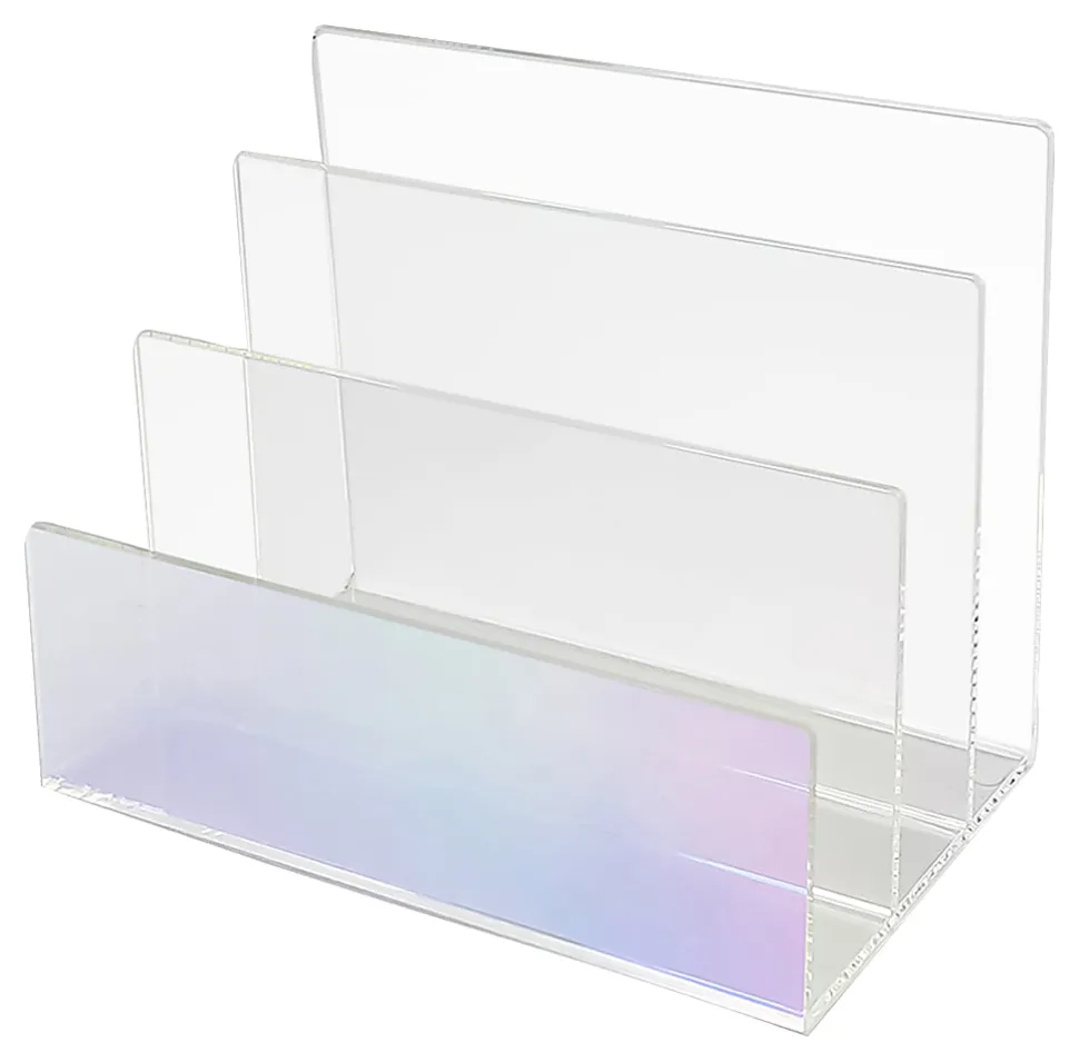 Realspace® Opaline Acrylic Letter Sorter, 5-11/16"H x 6-7/8"W x 3-15/16"D, Clear/Iridescent