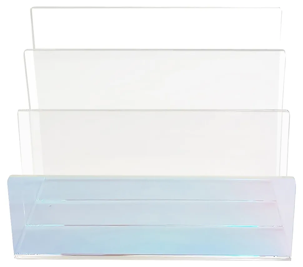 Realspace® Opaline Acrylic Letter Sorter, 5-11/16"H x 6-7/8"W x 3-15/16"D, Clear/Iridescent