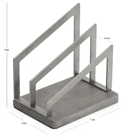 Realspace® Orix Wood/Metal Letter Sorter, 7"H x 7"W x 5"D, Gray/Nickel