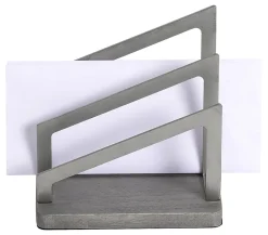 Realspace® Orix Wood/Metal Letter Sorter, 7"H x 7"W x 5"D, Gray/Nickel