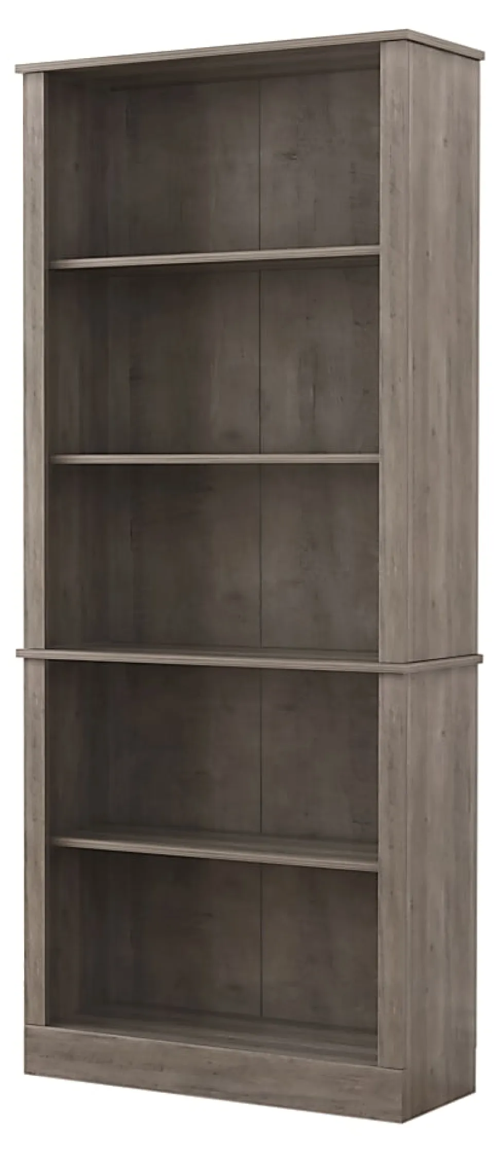 Realspace® Peakwood 71"H 5-Shelf Bookcase, Smoky Brown
