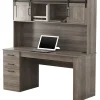 Realspace® Peakwood 65"W Computer Desk With Hutch And Wireless Charging, Smoky Brown