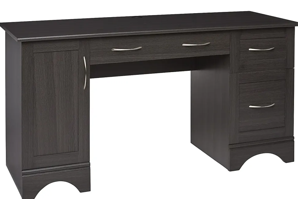 Realspace® Pelingo 60"W Computer Desk, Dark Gray