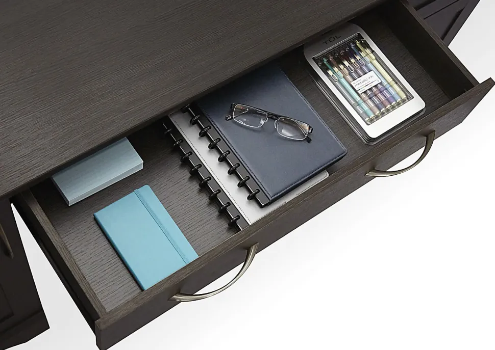 Realspace® Pelingo 60"W Computer Desk, Dark Gray