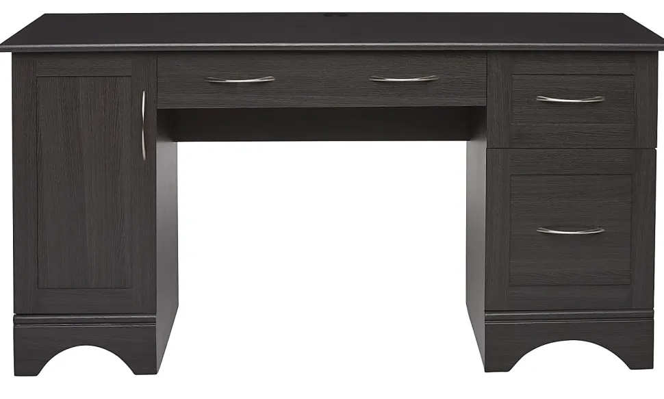 Realspace® Pelingo 60"W Computer Desk, Dark Gray