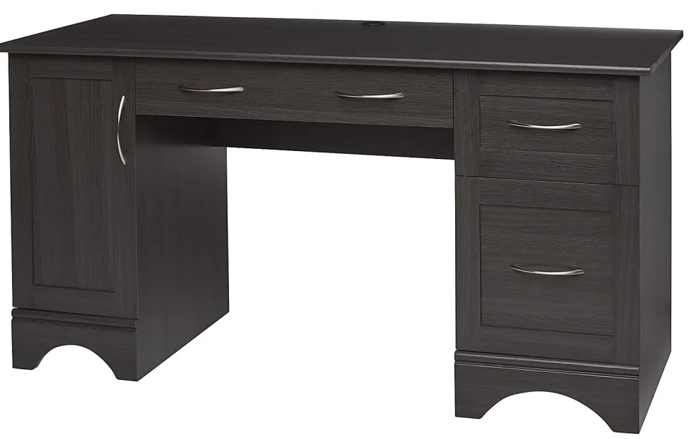 Realspace® Pelingo 60"W Computer Desk, Dark Gray