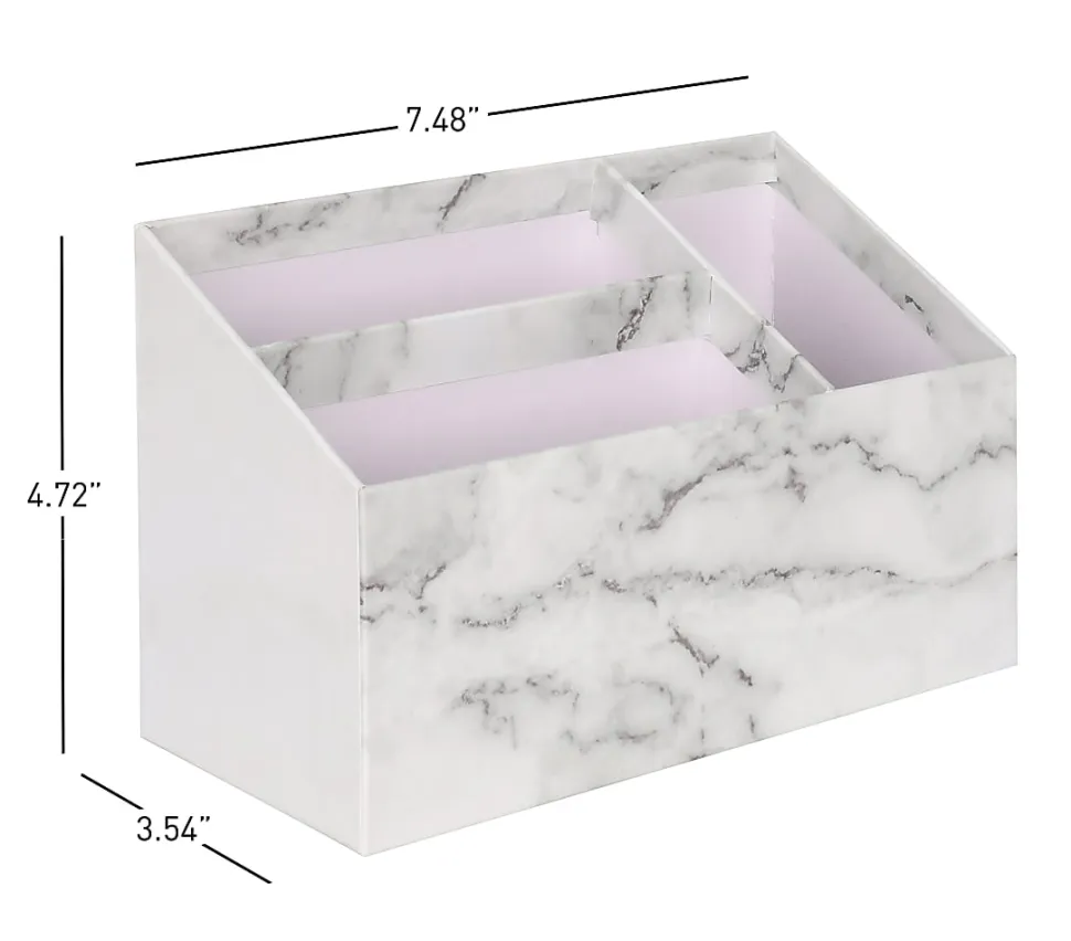 Realspace® 4-Piece Desk Accessory Set, Gray Marble