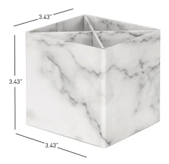 Realspace® 4-Piece Desk Accessory Set, Gray Marble