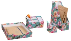 Realspace® 4-Piece Desk Accessory Set, Floral