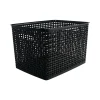 Realspace® Plastic Weave Bin, Large Size, Black