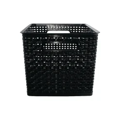 Realspace® Plastic Weave Bin, Large Size, Black