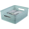 Realspace® Plastic Weave Bin, Medium Size, Blue