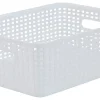 Realspace® Plastic Weave Bin, Small Size, White
