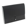 Realspace™ 13-Pocket Expanding File Case, 18" Expansion, Letter Size, Black/White