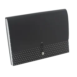 Realspace™ 13-Pocket Expanding File Case, 18" Expansion, Letter Size, Black/White