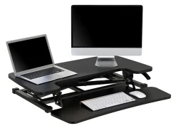 Realspace® P10 Pneumatic Standing Desk Riser Converter With Keyboard Tray, 20
