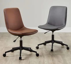 Realspace® Praxley Faux Leather Low-Back Task Office Chair, Dark Gray, BIFMA Compliant