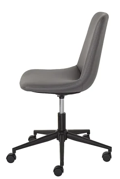 Realspace® Praxley Faux Leather Low-Back Task Office Chair, Dark Gray, BIFMA Compliant