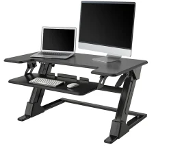 Realspace® P20 Standing Desk Converter With USB And Keyboard Tray, 19-3/10