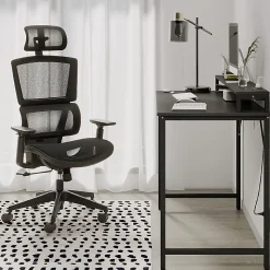 Realspace® Radano Mesh High-Back Executive Office Chair, Black, BIFMA Compliant