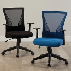 Realspace® Radley Mesh/Fabric Mid-Back Task Office Chair, Rich Blue, BIFMA Compliant