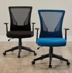 Realspace® Radley Mesh/Fabric Mid-Back Task Office Chair, Rich Blue, BIFMA Compliant