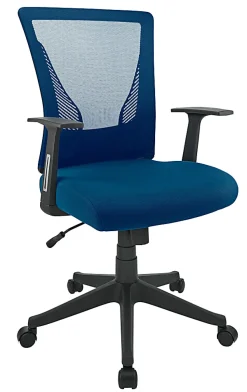 Realspace® Radley Mesh/Fabric Mid-Back Task Office Chair, Rich Blue, BIFMA Compliant