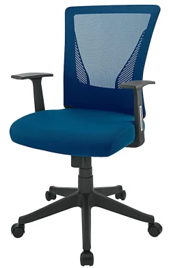 Realspace® Radley Mesh/Fabric Mid-Back Task Office Chair, Rich Blue, BIFMA Compliant