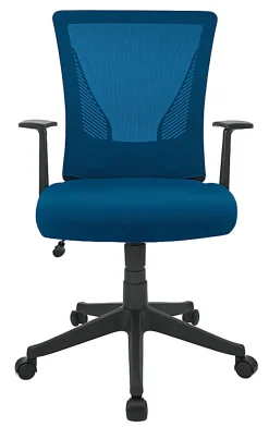 Realspace® Radley Mesh/Fabric Mid-Back Task Office Chair, Rich Blue, BIFMA Compliant