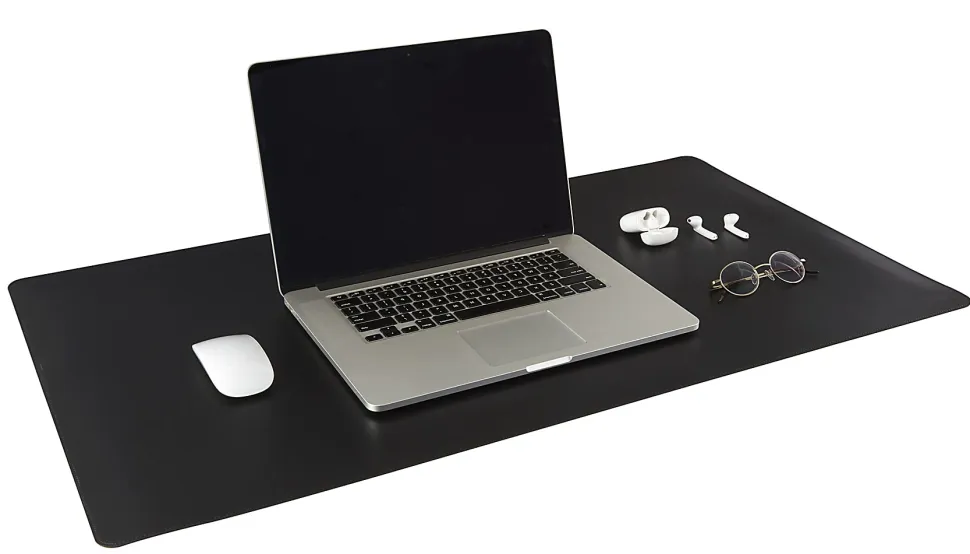 Realspace™ Reversible Desk Pad With Antimicrobial Treatment, 20" x 36", Black/Gray
