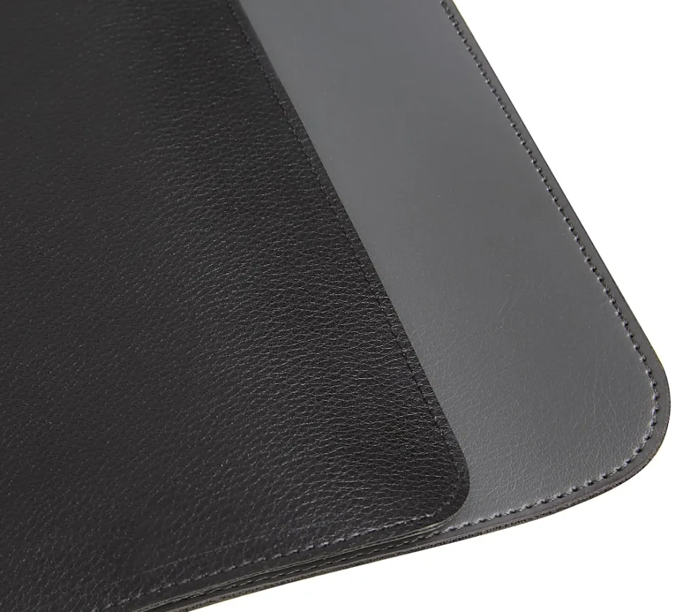 Realspace™ Reversible Desk Pad With Antimicrobial Treatment, 20" x 36", Black/Gray