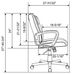 Realspace® Rezzi Vegan Leather Mid-Back Manager Office Chair, Black