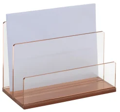 Realspace® Rose Gold Acrylic 2-Compartment Desk Sorter, Letter Size