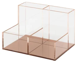 Realspace® Rose Gold Acrylic 4-Compartment Desk Caddy