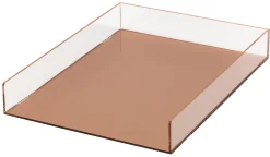 Realspace Rose Gold Acrylic Paper Tray, Letter Size