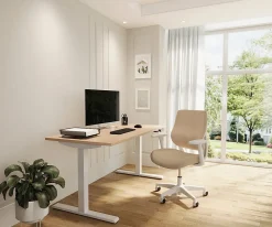 Realspace® Sensi Mesh/Fabric Low-Back Task Chair, Oatmeal/White, BIFMA Compliant