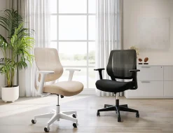 Realspace® Sensi Mesh/Fabric Low-Back Task Chair, Oatmeal/White, BIFMA Compliant